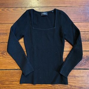 The Kooples black rib close knit sweater size small